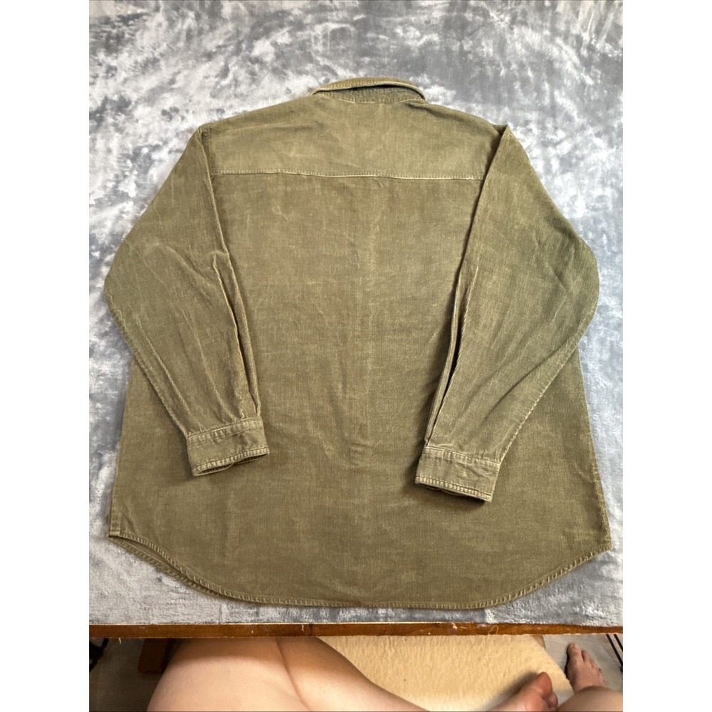 Vintage Disney Pooh Corduroy Shirt Medium Olive Green Embroidered Winnie Pooh - Picture 9 of 9